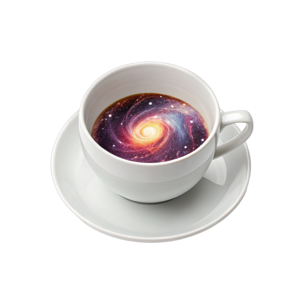 Galaxy coffee cup cosmic space nebula drink astronomy art design transparent background png