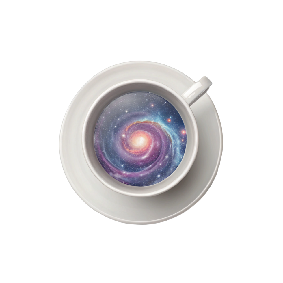 Galaxy coffee cup cosmic drink space nebula celestial universe art transparent background png