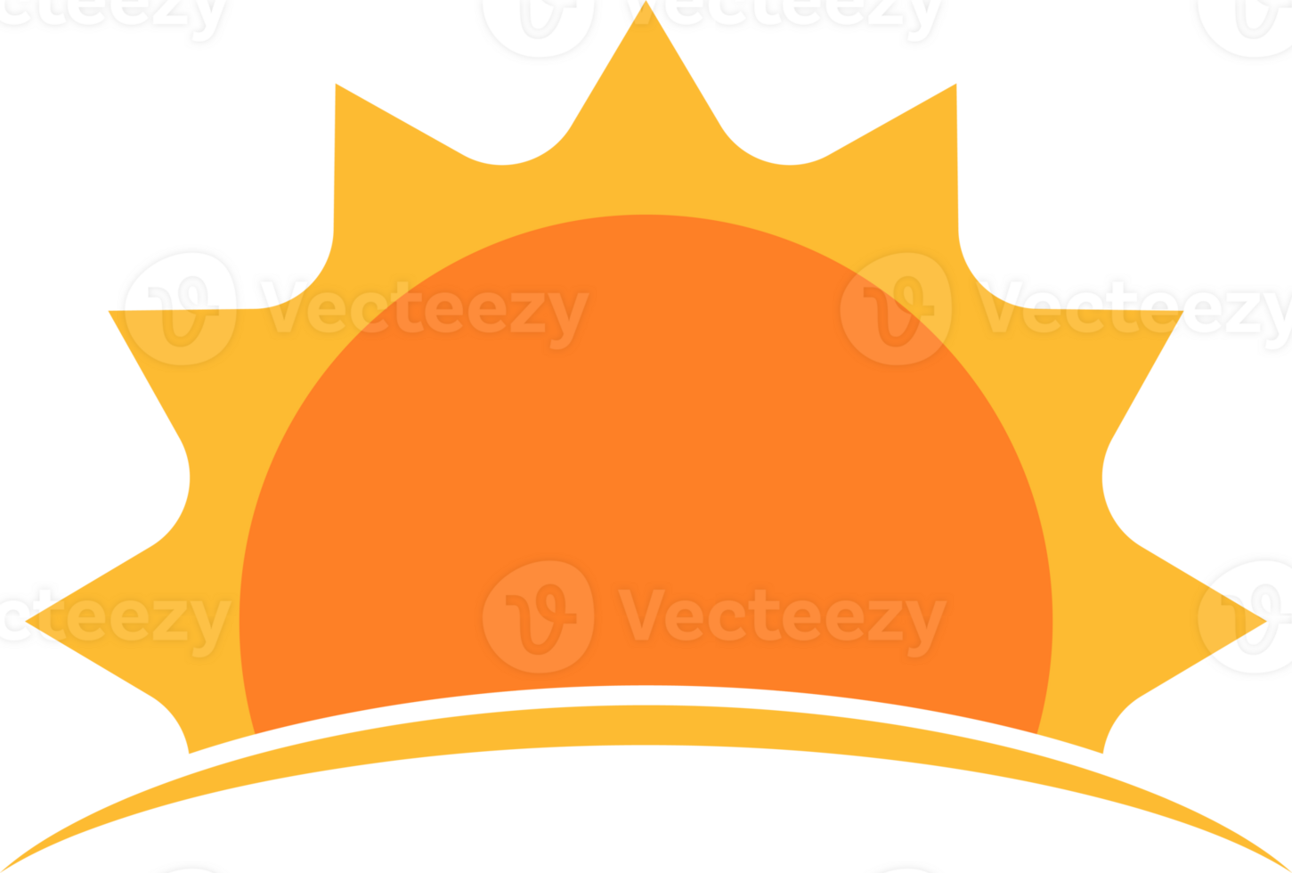 A half sun is setting downwards icon sunset concept for graphic design, logo, website, social media, mobile app, UI. illustration png