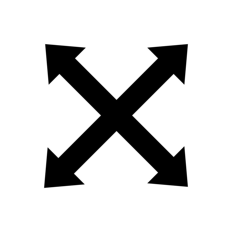 Four Way Arrow Black Color Illustration Design vector