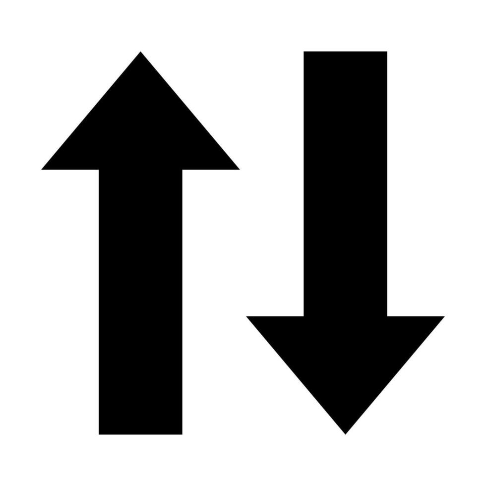 Up Down Arrow Black Color Illustration Design vector