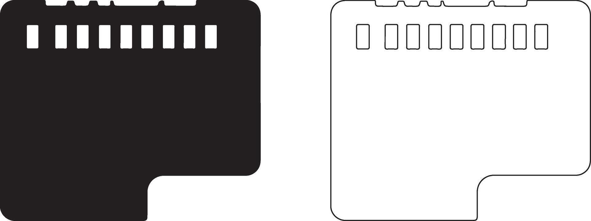 Clean Memory Card Silhouette Logo On White Background For UI Design vector