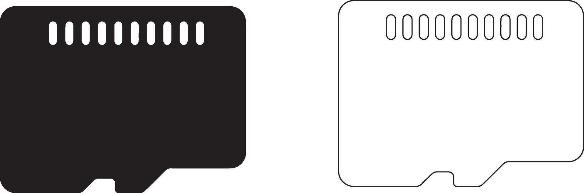 Compact Memory Card Silhouette Logo On White Background vector