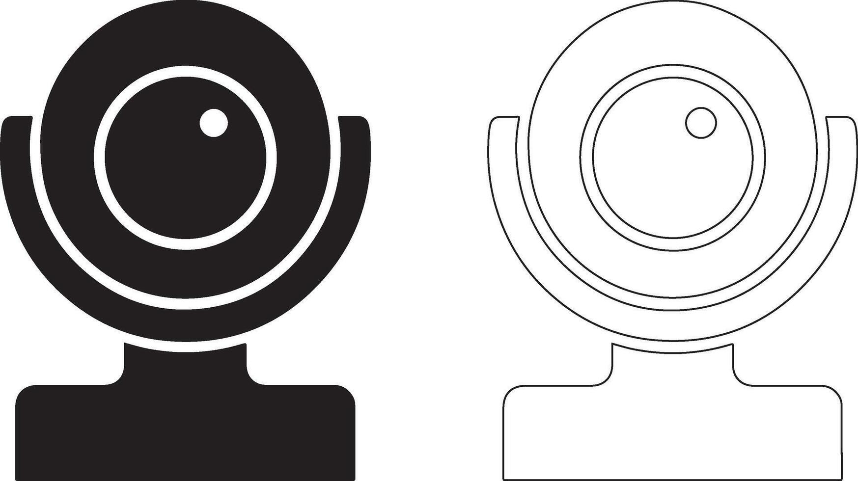 Flat Webcam Silhouette Logo On White Background For Web Use vector