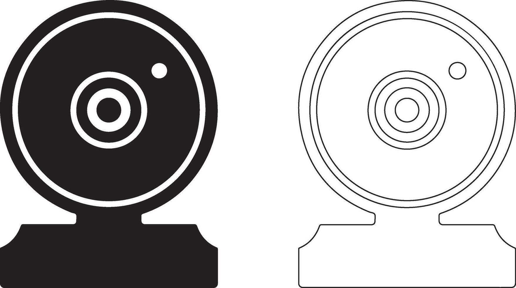Webcam Silhouette Logo On White Background For Surveillance Apps vector