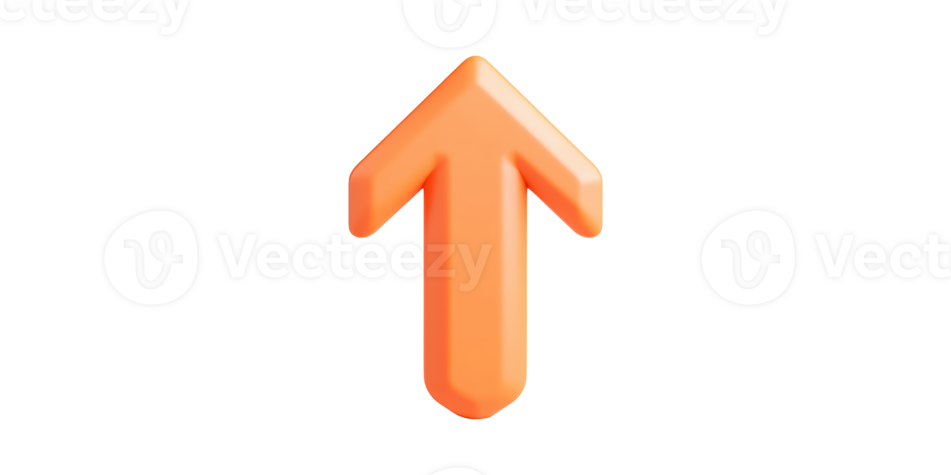 Orange 3D Upward Arrow Icon. Symbol Of Growth And Progress Isolated On Transparent Background png