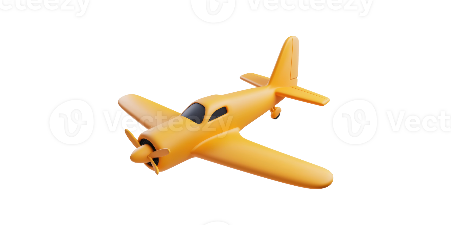 Yellow Toy Airplane. Aviation And Childhood Imagination Concept Isolated On Transparent Background png