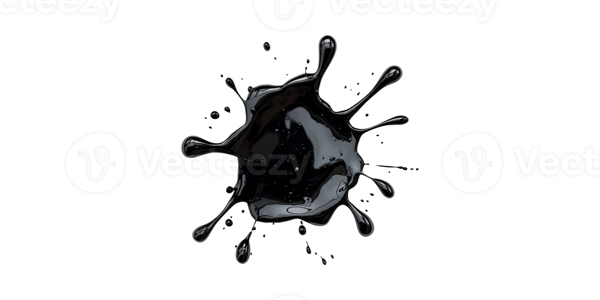 Black Ink Splash. Creative Design Element For Art And Graphics Isolated On Transparent Background png