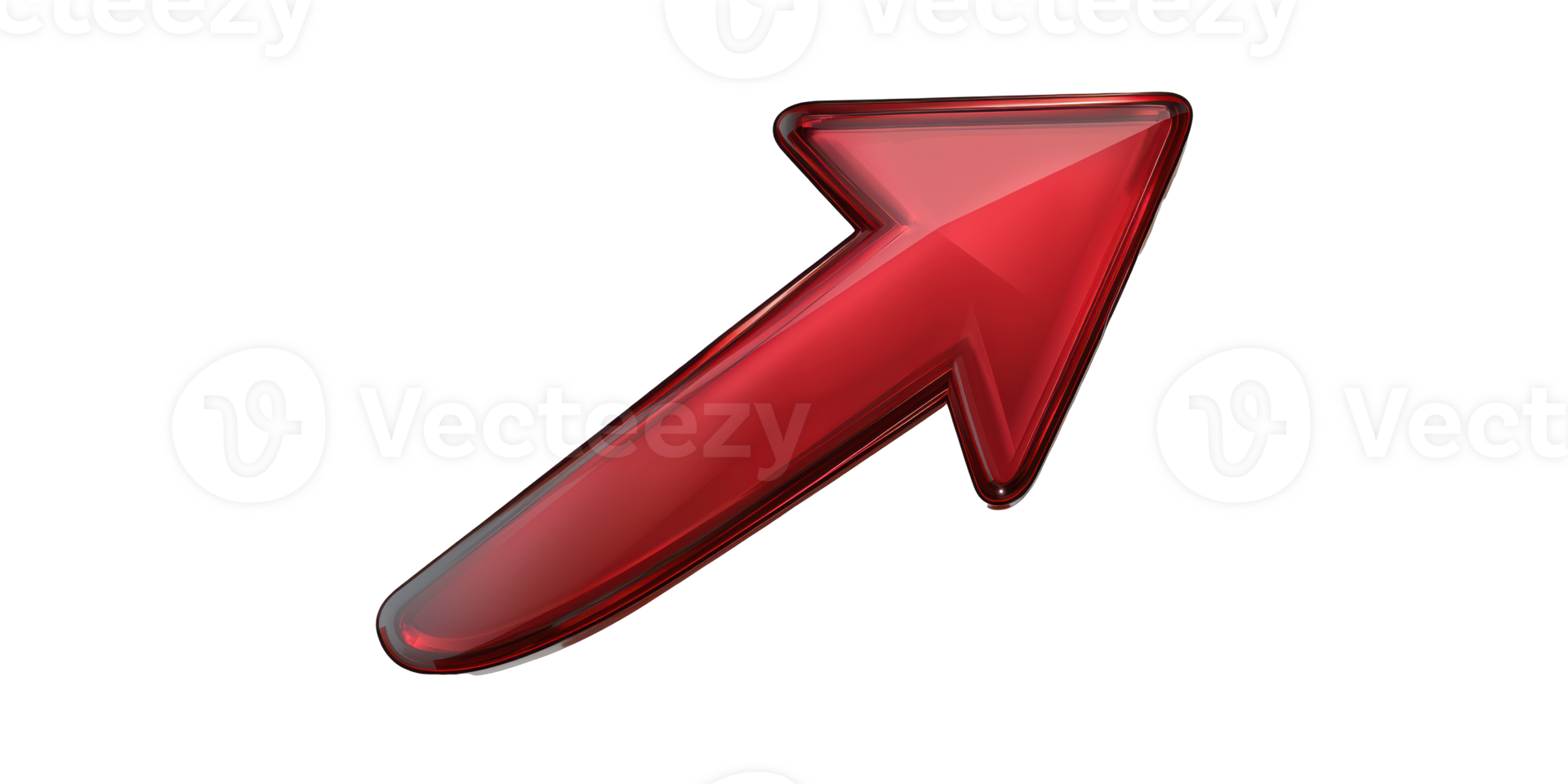Red 3D Upward Arrow Symbolizing Growth And Progress. Represents Success And Positive Trends Isolated On Transparent Background png