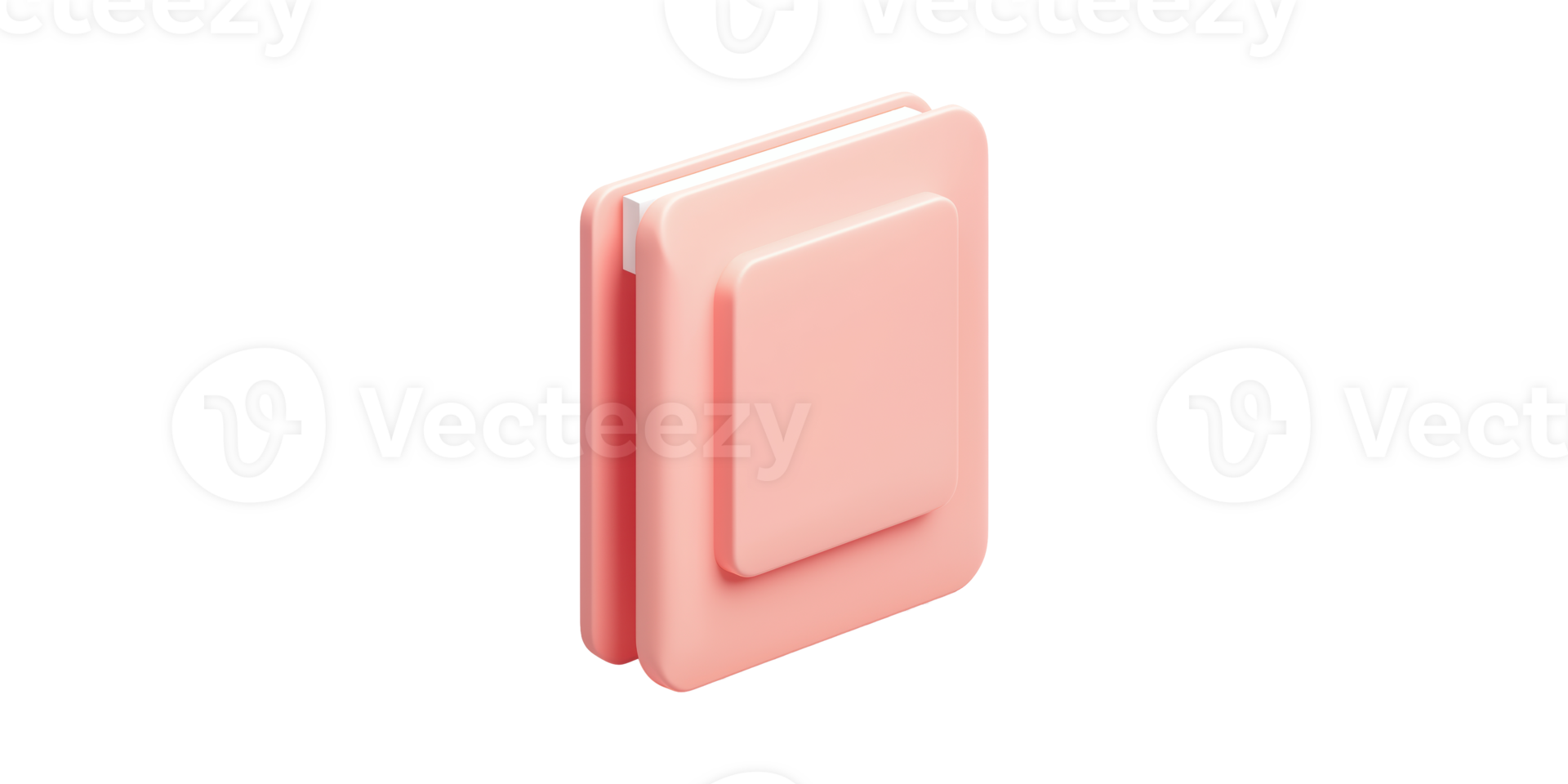 3D Of Minimalist Pink Book Icon. Modern Digital Design Element For Apps And Interfaces Isolated On Transparent Background png