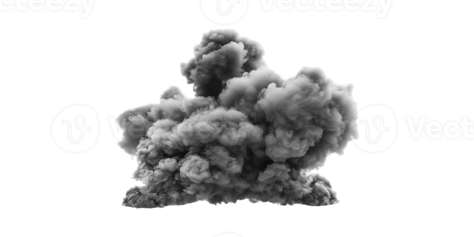 Large Cloud Of Black Smoke. Pollution And Environmental Impact Isolated On Transparent Background png