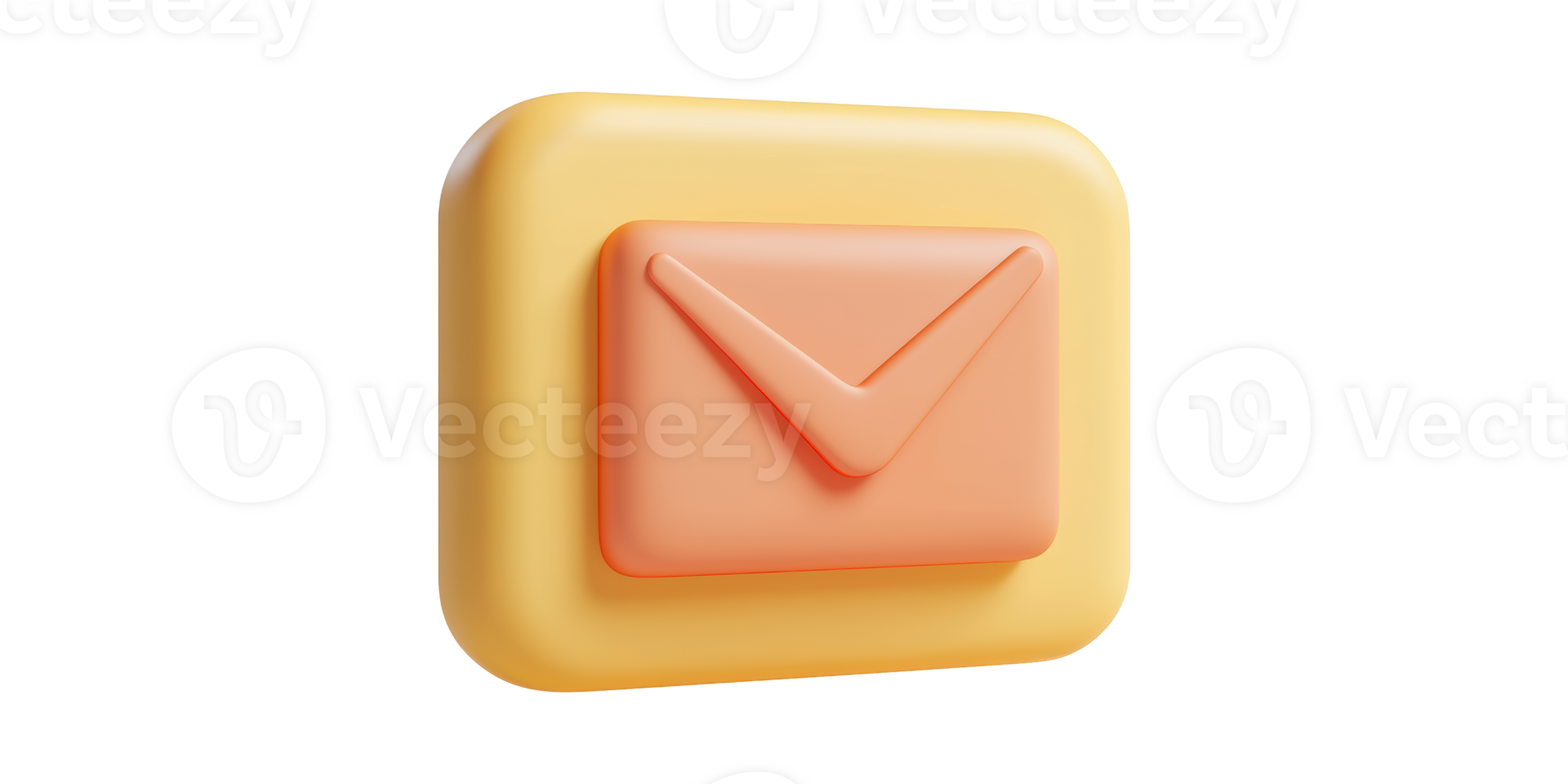 3D Email Icon Yellow. Digital Communication And Messaging Concept Isolated On Transparent Background png