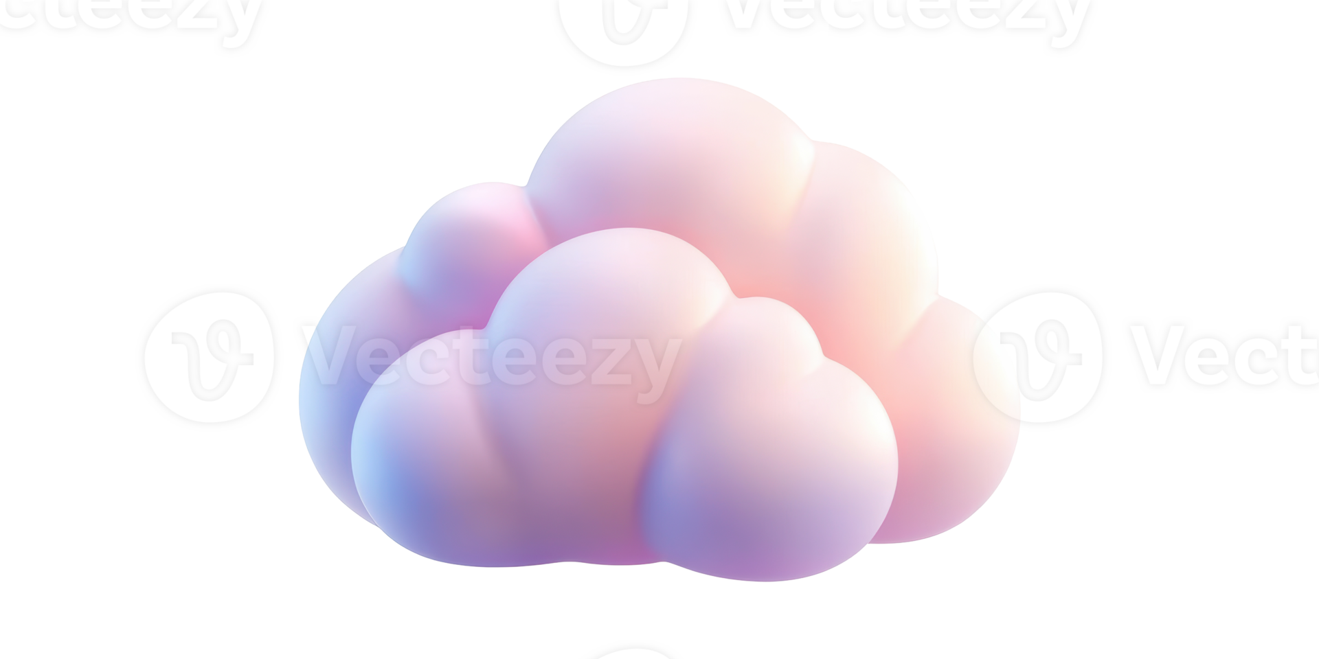 3D Pastel Cloud Illustration. Soft And Dreamy Aesthetic For Design And Creativity Isolated On Transparent Background png