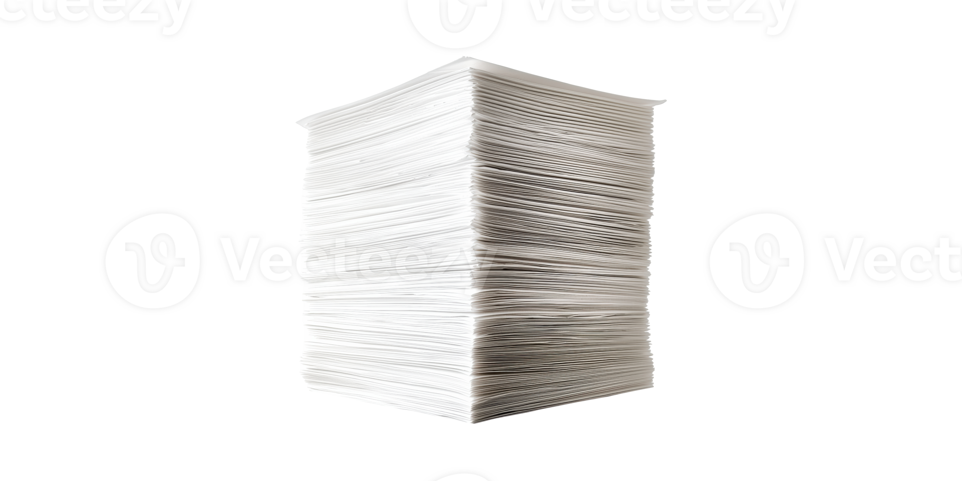 Towering Stack Of Paper Sheets. Symbol Of Office Workload And Document Management Isolated On Transparent Background png