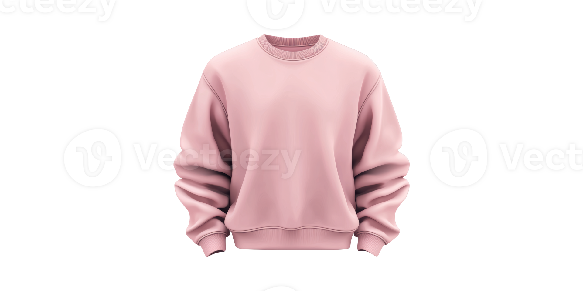 Pink Crewneck Sweatshirt. Fashionable Casual Wear For Comfort And Style Isolated On Transparent Background png