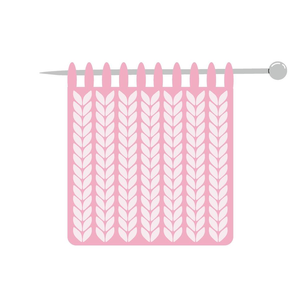 Simple Knitting Pattern with Needle in Flat Design vector