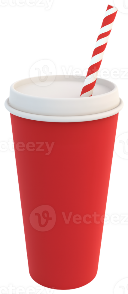 Red Cup with Straw for Refreshment and Drink png