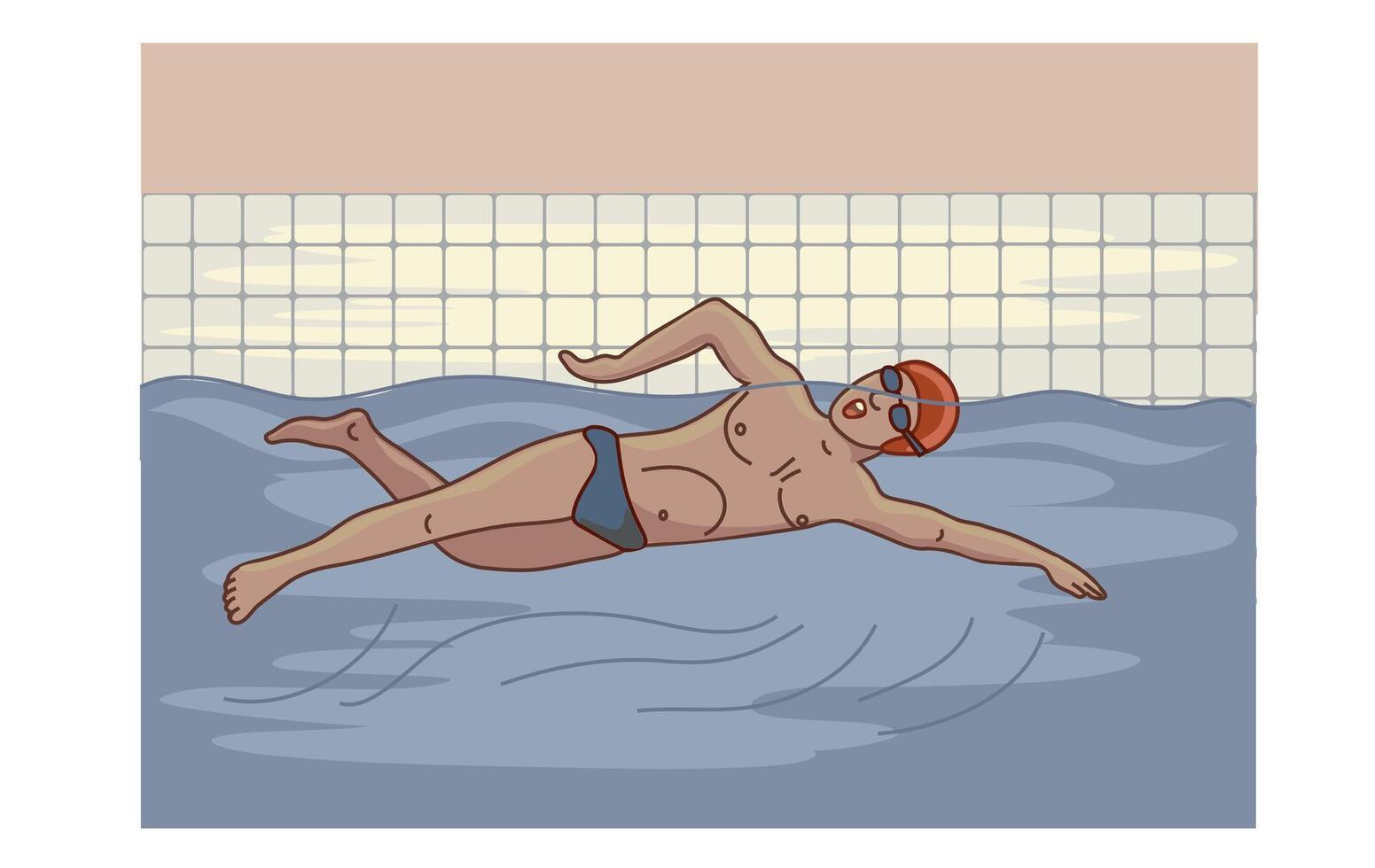 Swimming in the pool clipart card concept isolated illustration vector