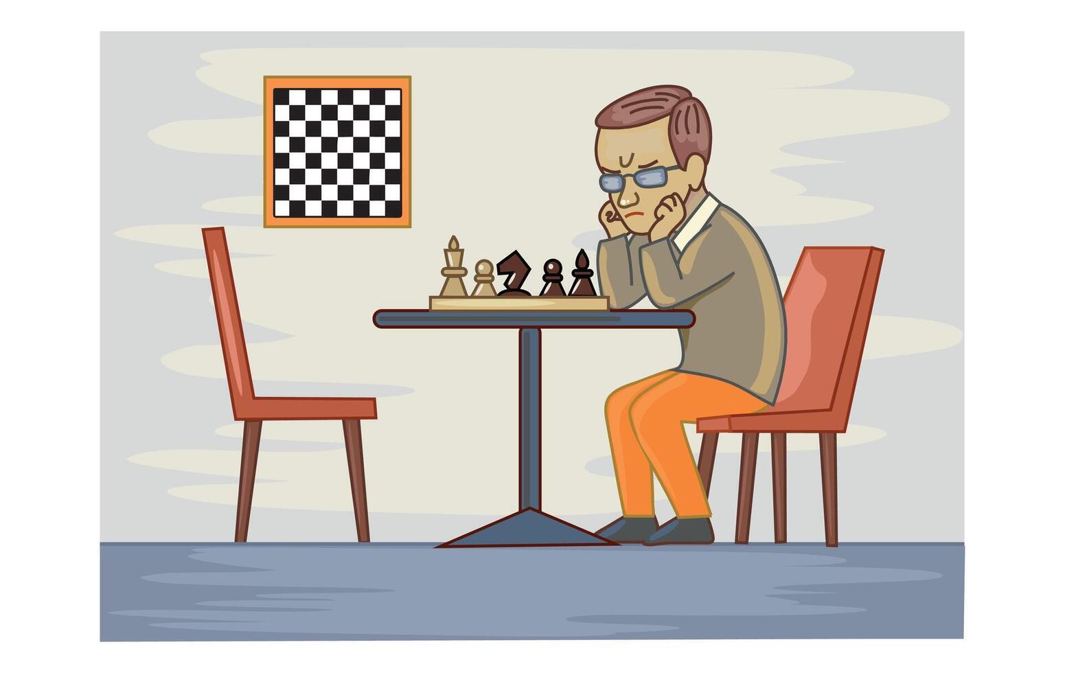 Playing chess card concept banner illustration vector