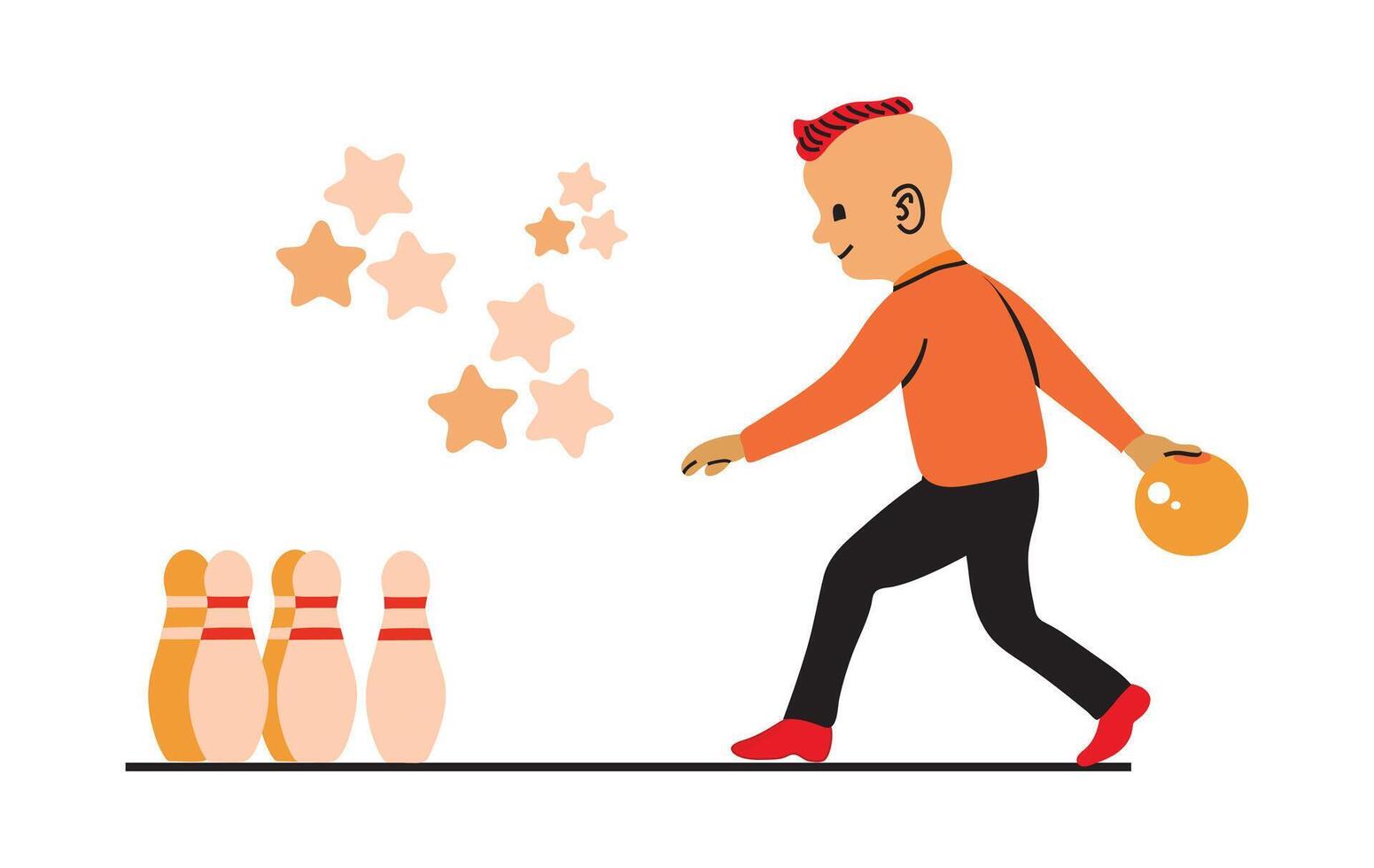 Bowling clipart card concept isolated illustration vector