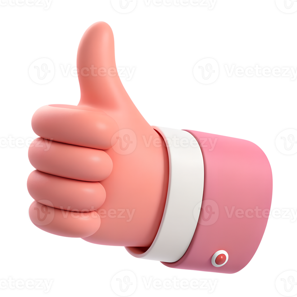 A clean, stylized thumbs-up graphic on transparent background png