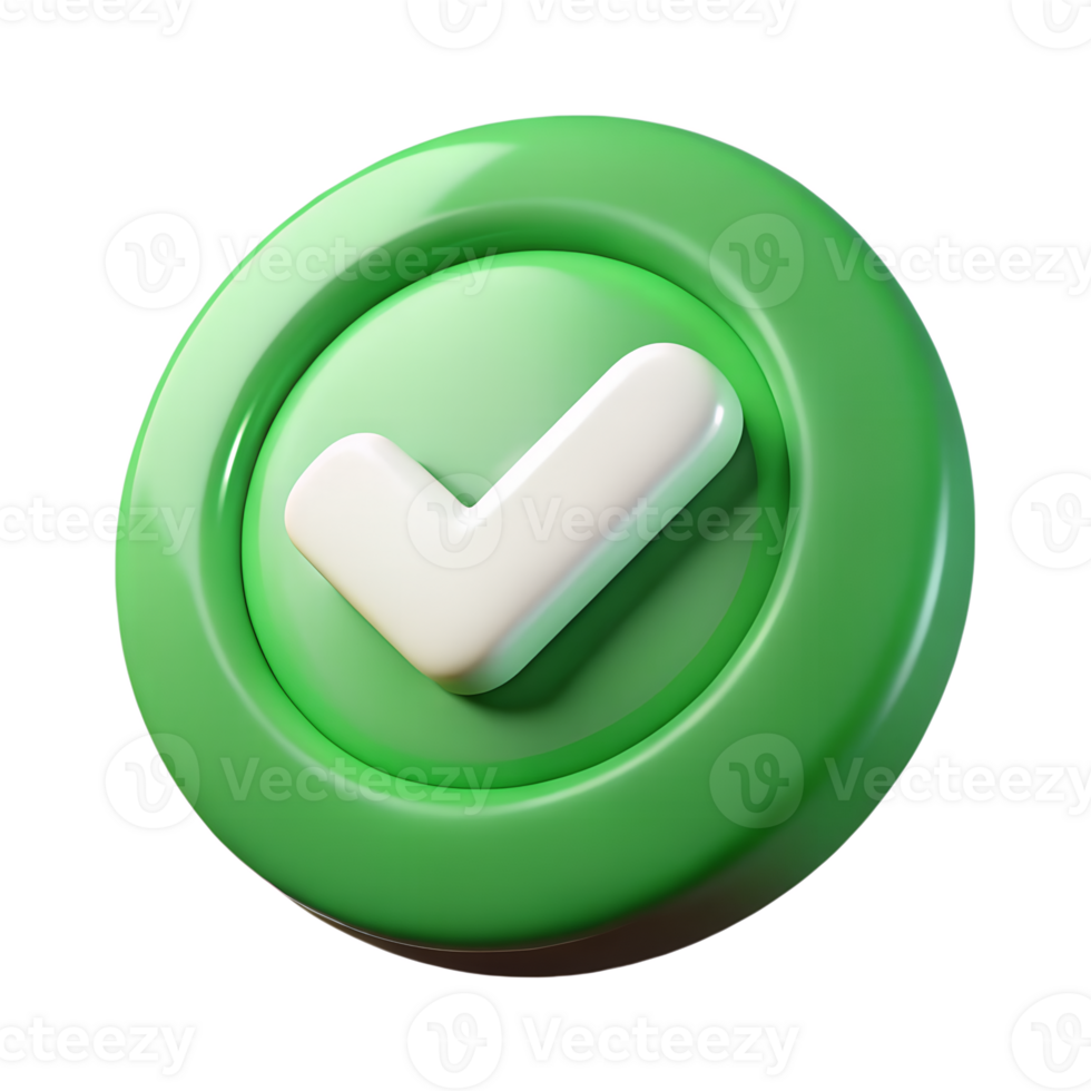 Green check mark icon stands out, representing approval and positive confirmation. png