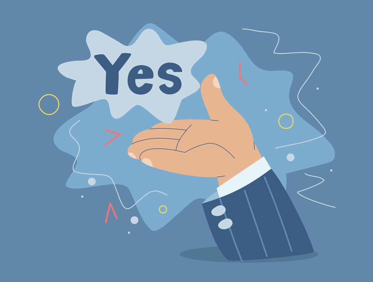 Hand gesture showing yes vector