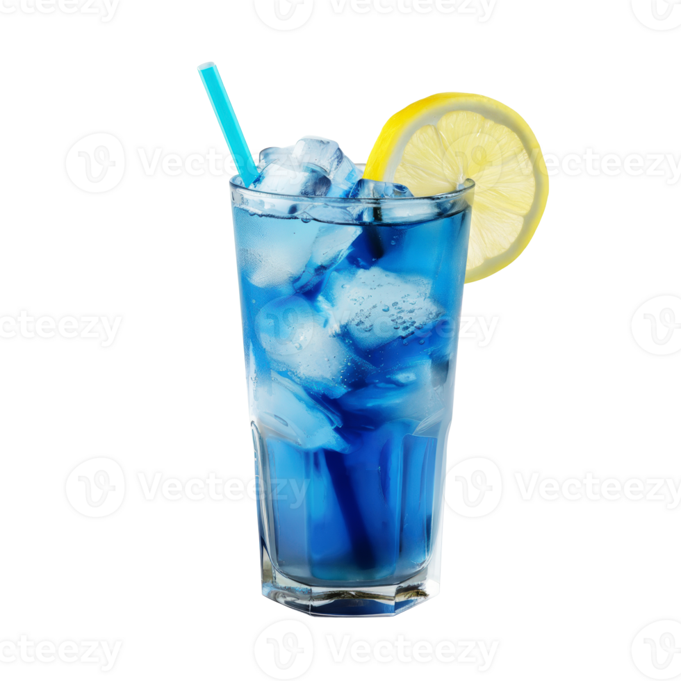 The Blue Lagoon is a vibrant, icy cocktail isolated png