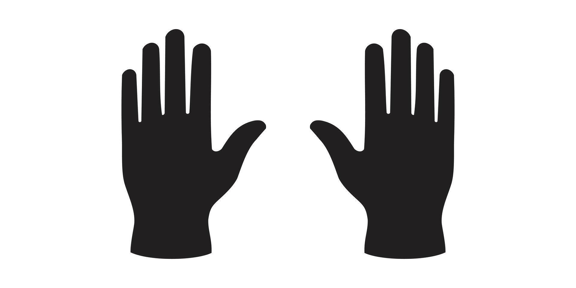 art of black and white hands with palms facing forward fingers spread vector