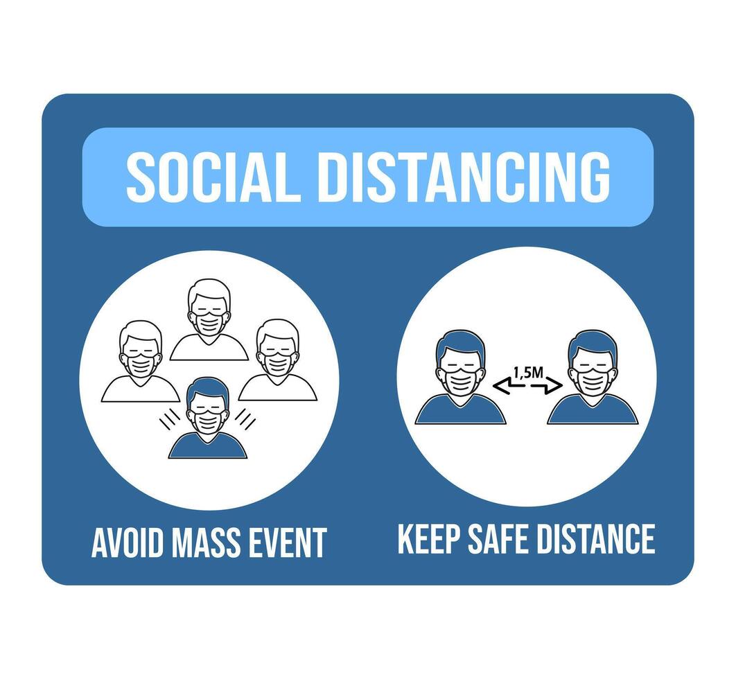Abstract Social Distancing Illustration Minimalist Design vector