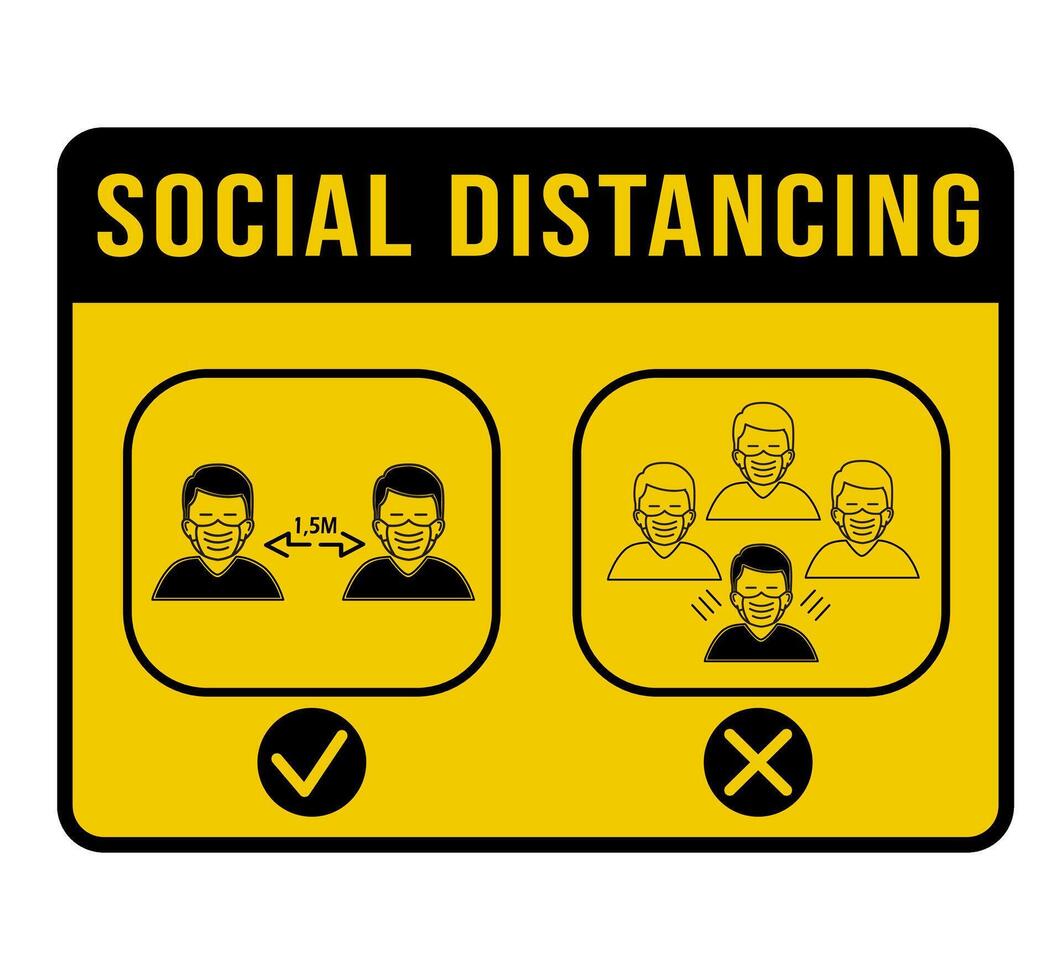 Abstract Illustration Social Concept Safe Distance Graphic Design vector