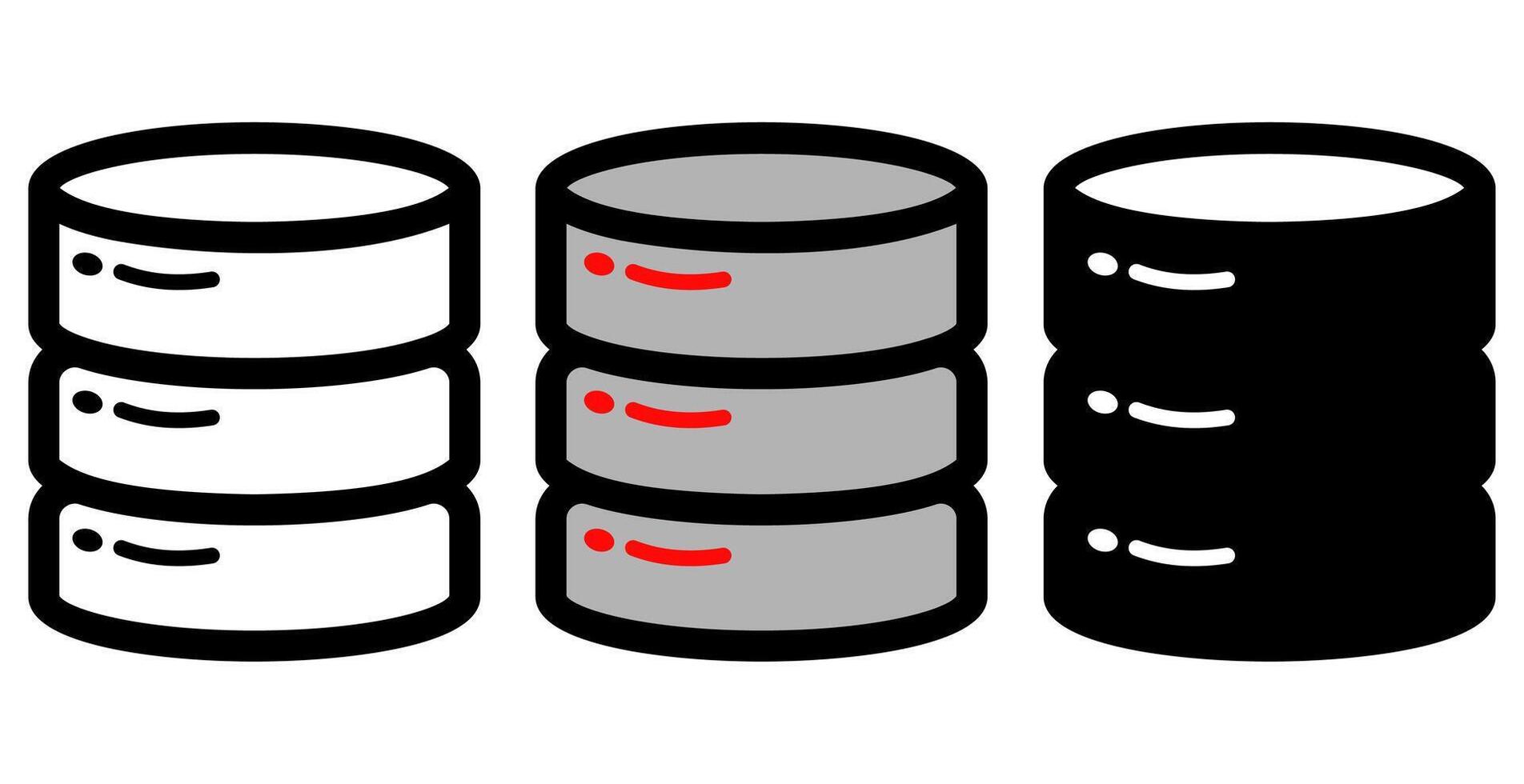 A black and white illustration of three barrels vector