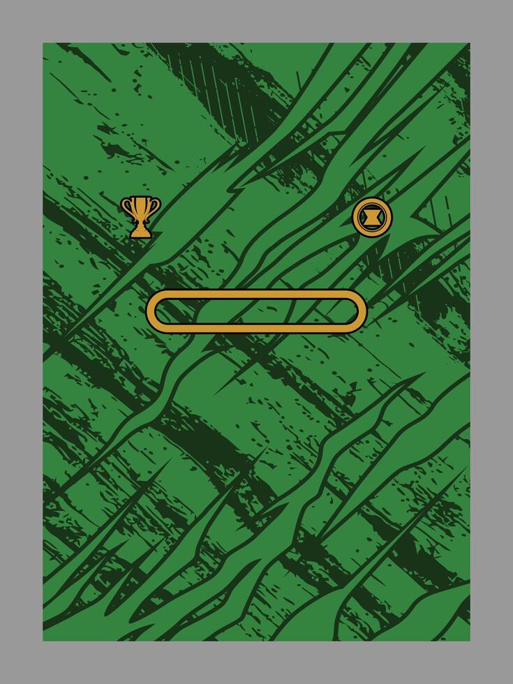 Green graphic with trophy and icons vector