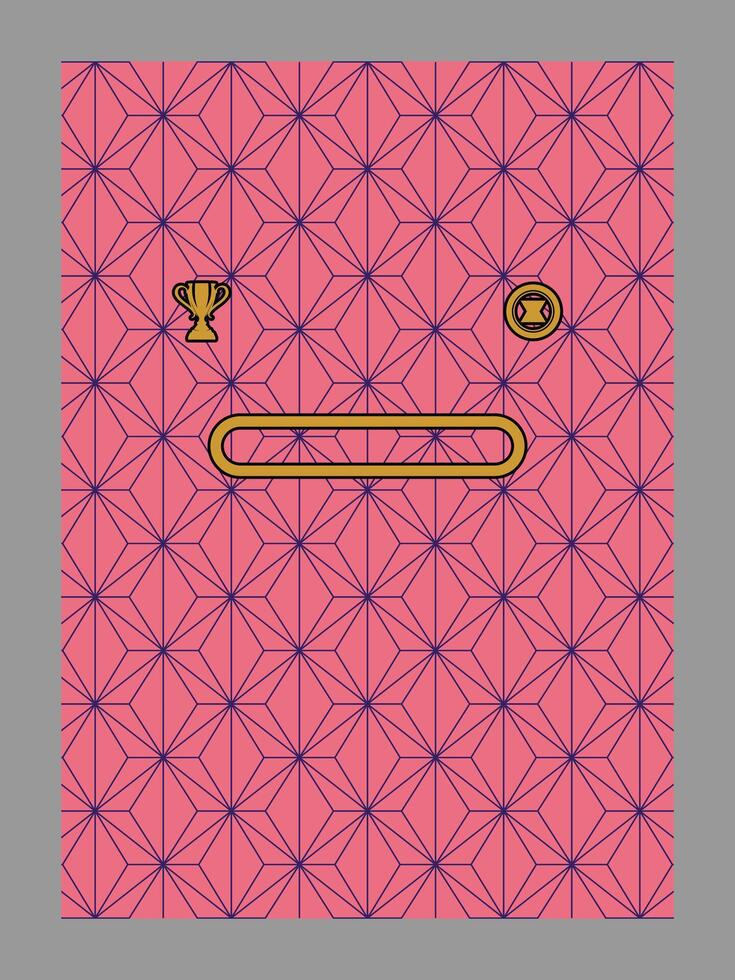 Geometric pattern with icons and trophy vector