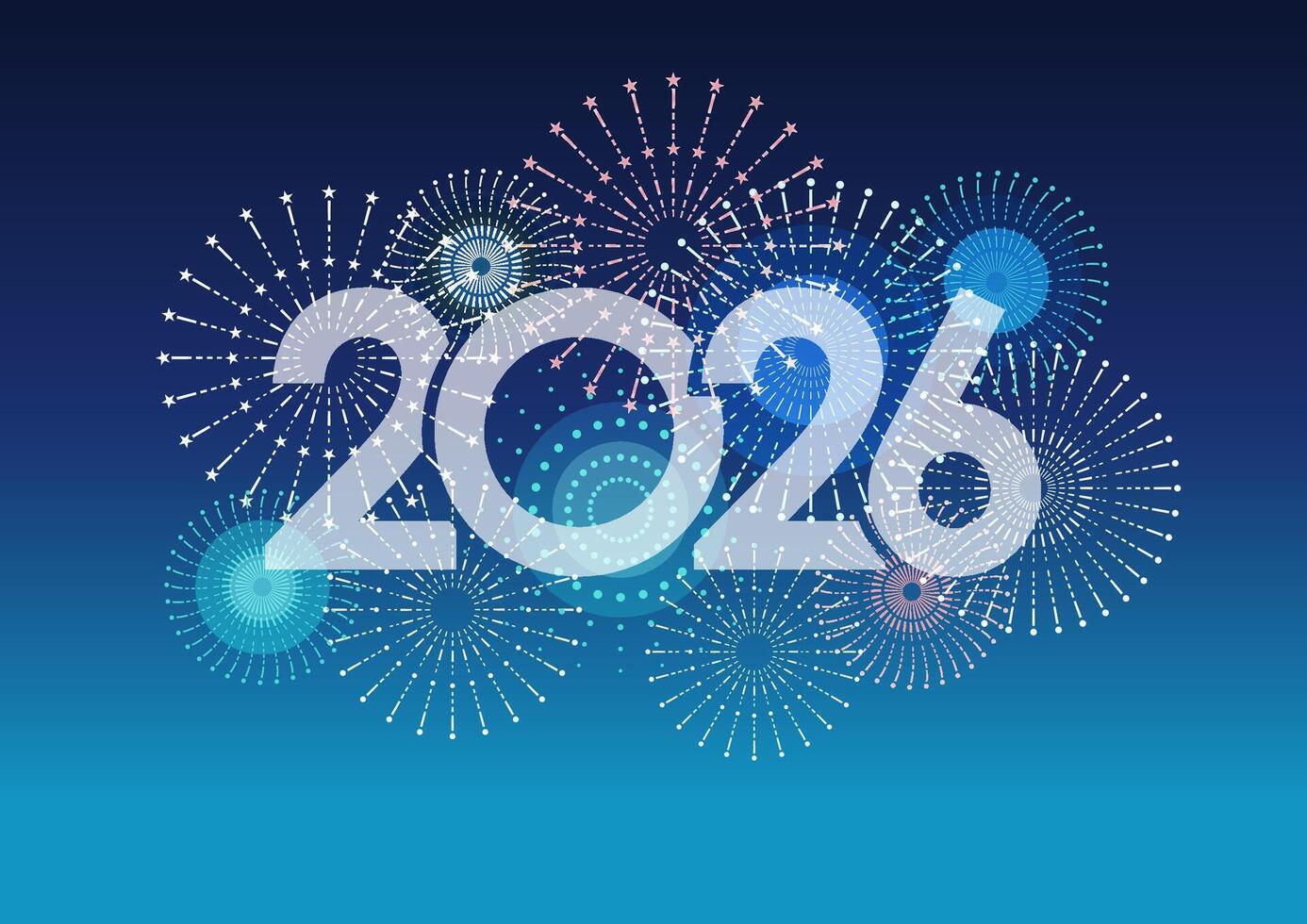 Fireworks 2026 celebration background vector