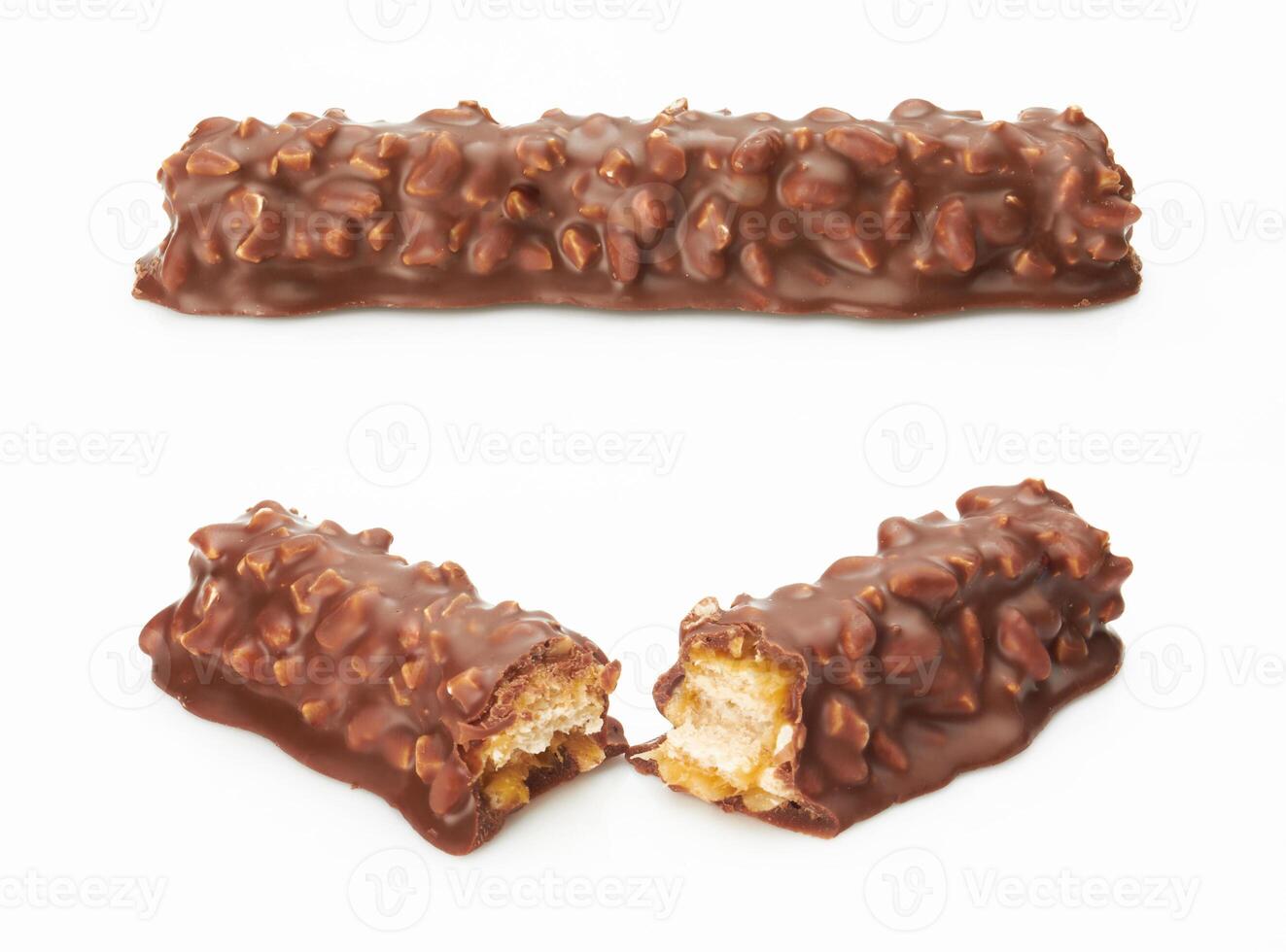 Chocolate bar on white photo