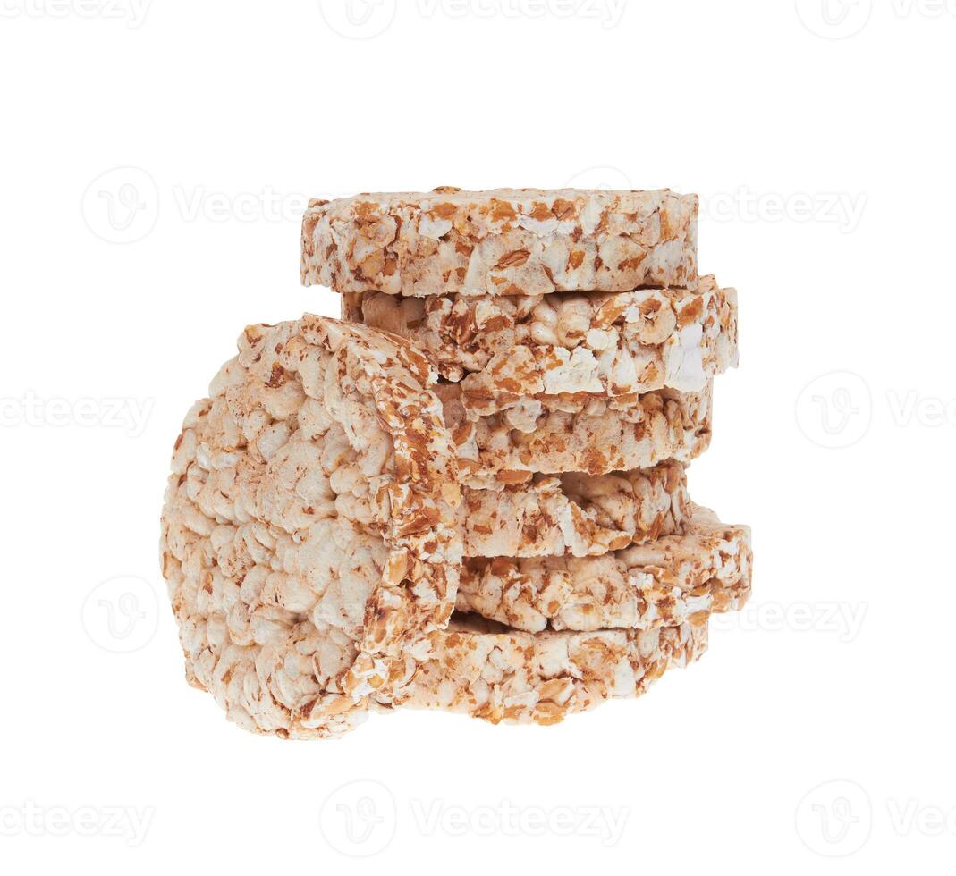 Rice cookies on white photo