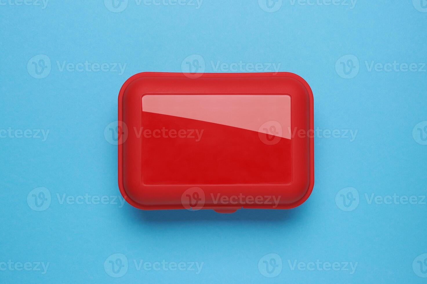 Plastic box on a blue photo