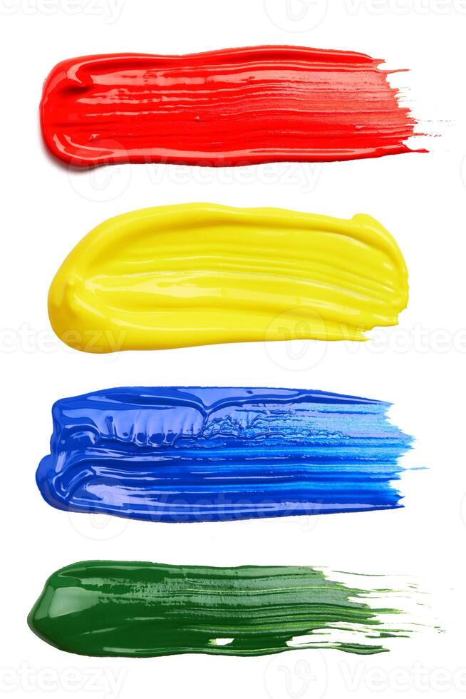Set of strokes of a multicolored paint photo
