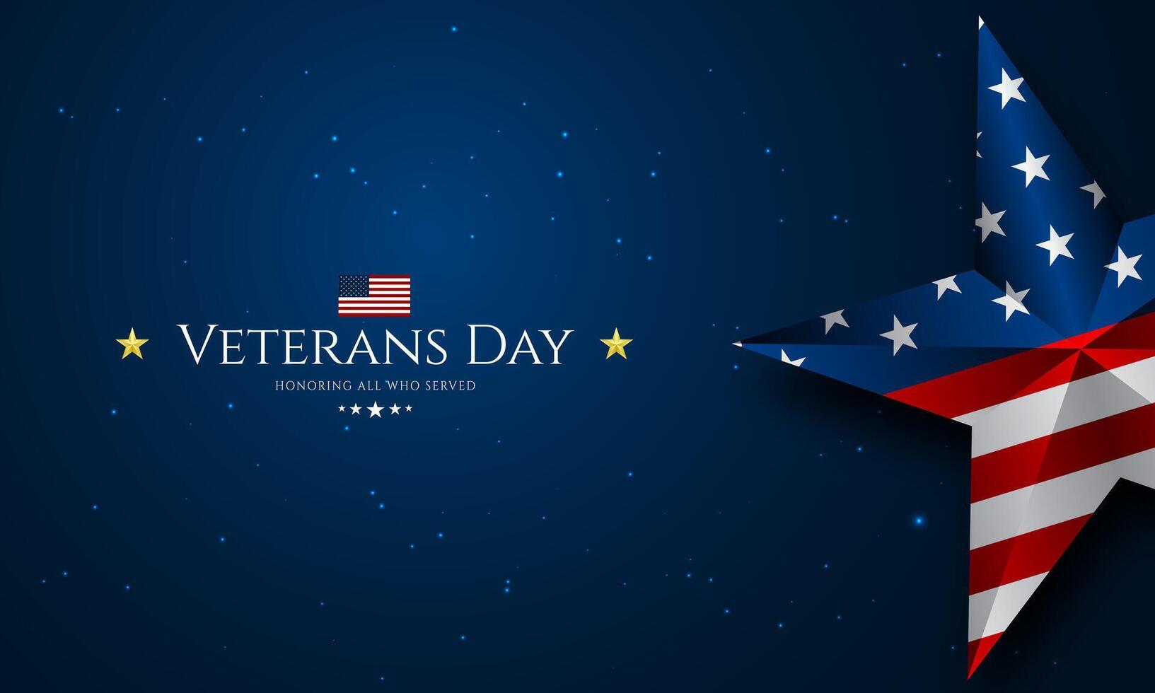 Veterans Day graphic with patriotic star vector