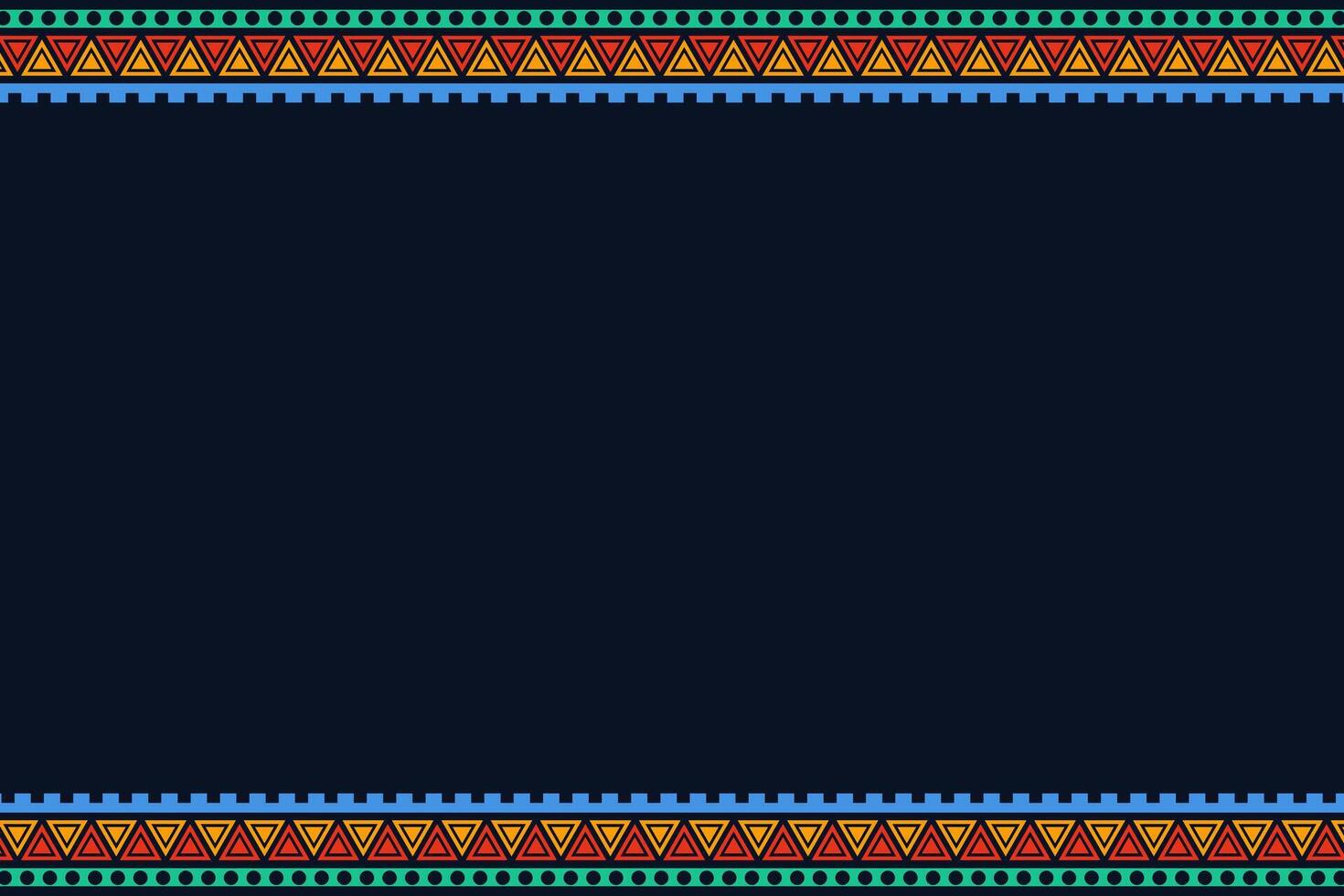 Decorative border tribal pattern for hispanic heritage month. dark blue background vector