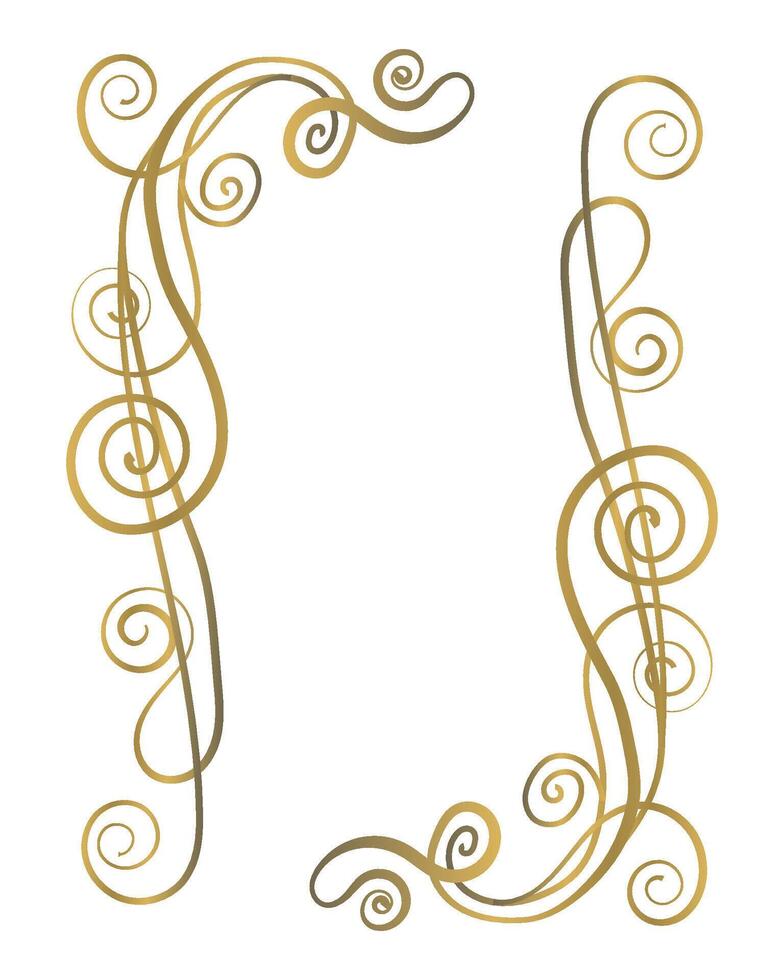 Ornate Gold Frame Modern Design for Invitations vector