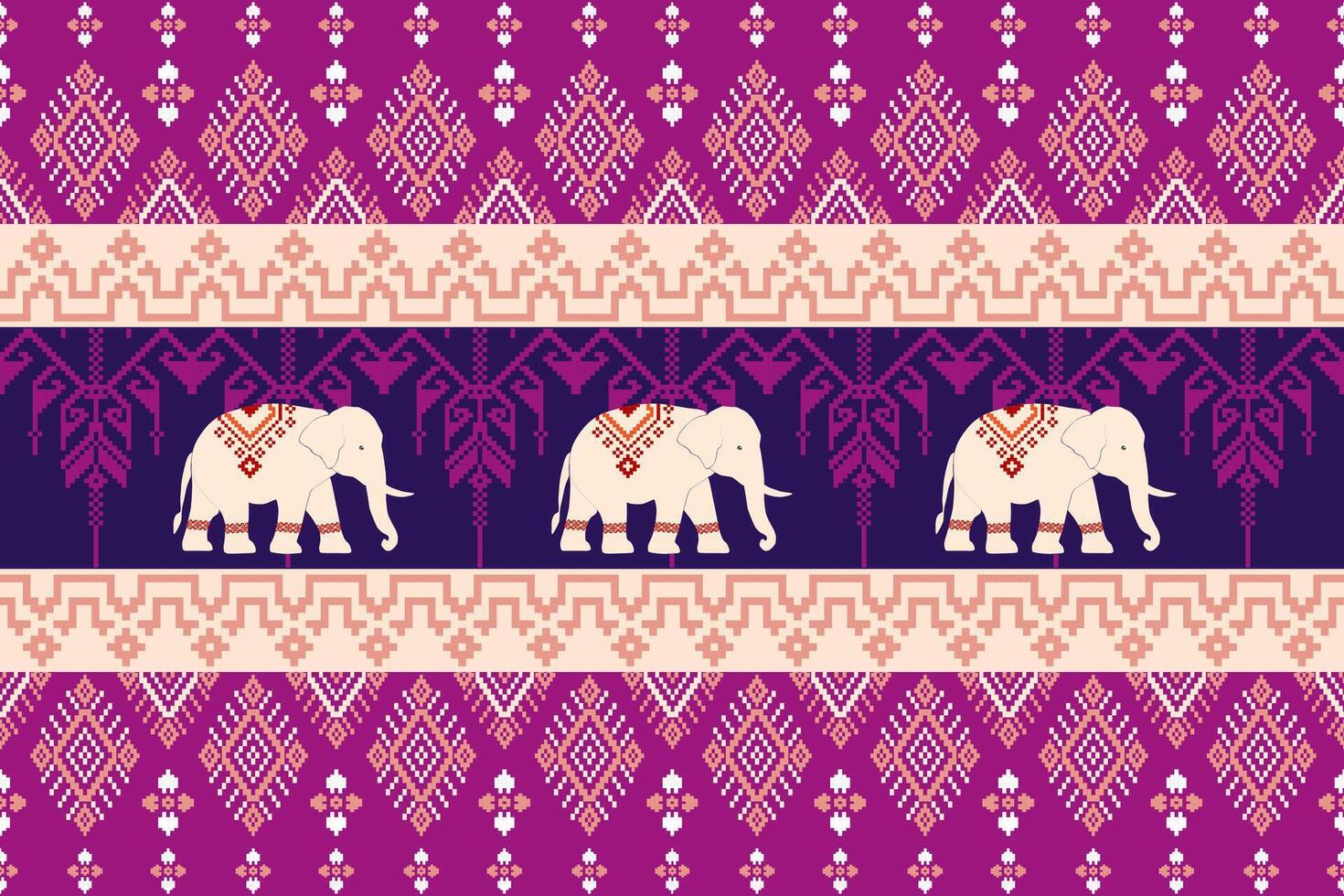 elephant pattern with tribal design vector