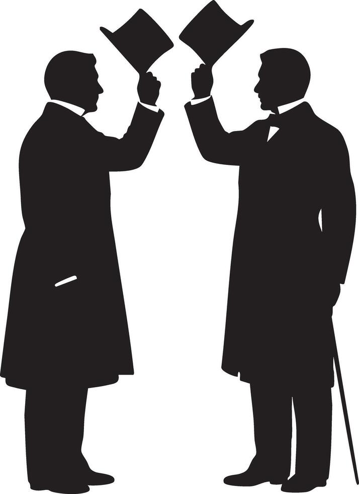Gentlemen Salute - Elegant Portrait vector