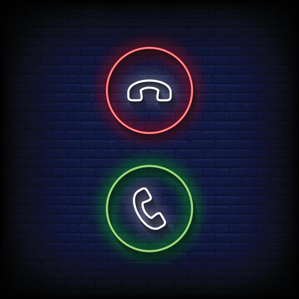 decline and accept neon sign with brick wall background vector
