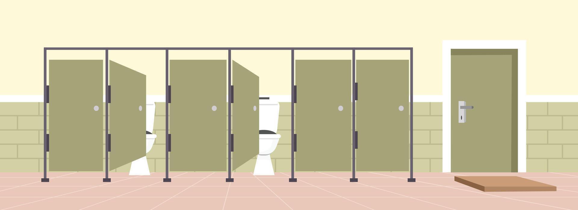 illustration of restroom with stalls vector