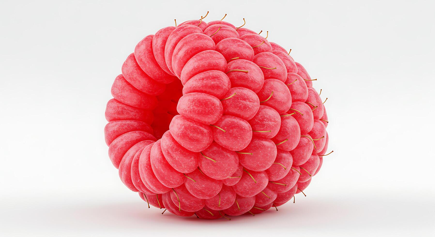 Fresh Raspberry Close-up Isolated on White Background for Food Photography photo