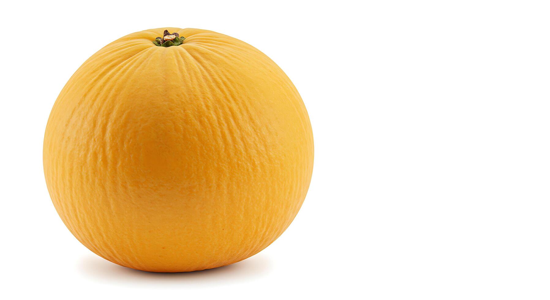 Close-up of a Ripe Honeydew Melon on a White Background photo