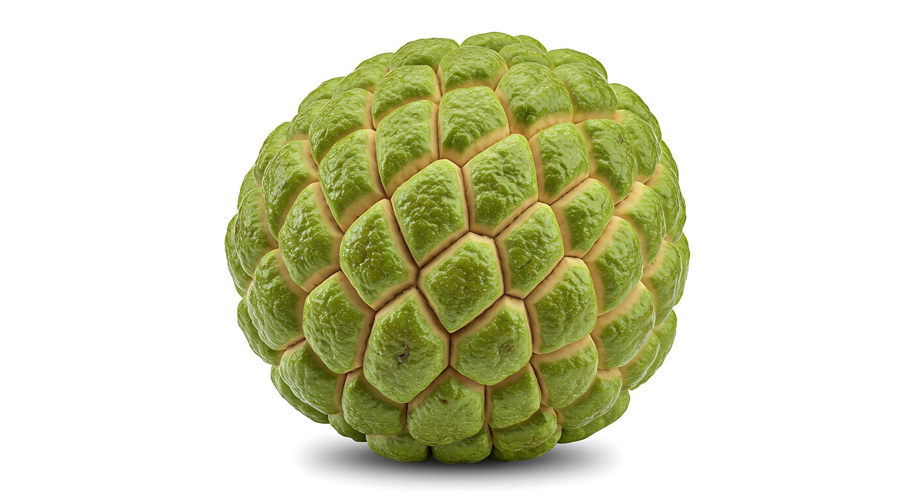 Studio Shot of Fresh Green Sugar Apple Isolated on White photo