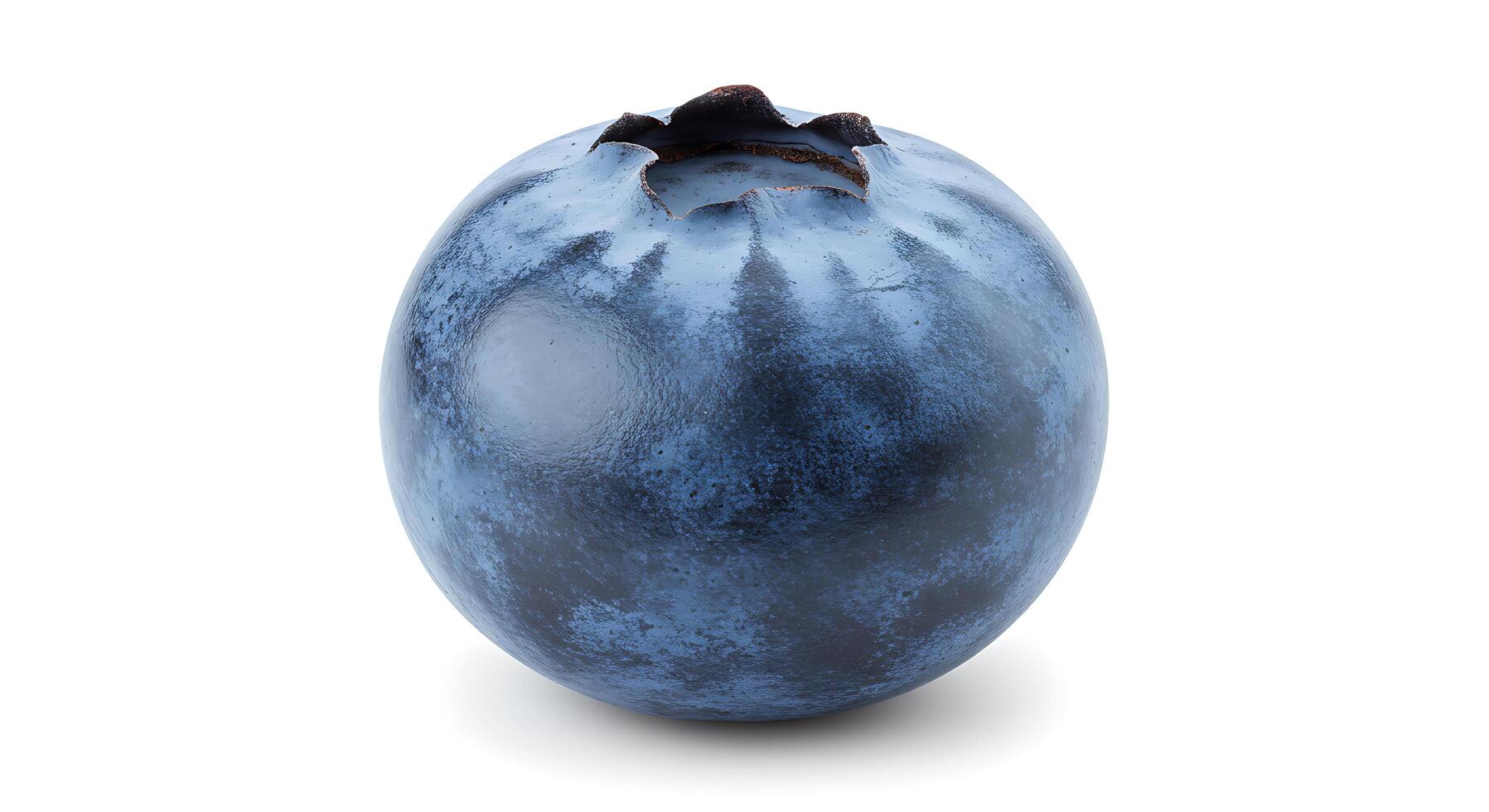 Single Fresh Blueberry Isolated on White Background Ready for Enjoying photo